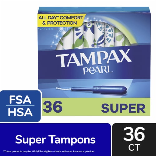 Tampax Pearl LeakGuard Protection Tampons Super Absorbency Unscented Perspective: front