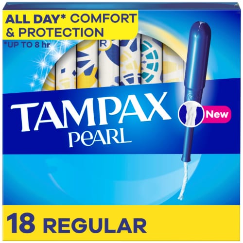 Tampax Pearl LeakGuard Protection Tampons Regular Absorbency Unscented Perspective: front
