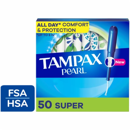 Tampax Pearl LeakGuard Protection Tampons Super Absorbency Unscented Perspective: front