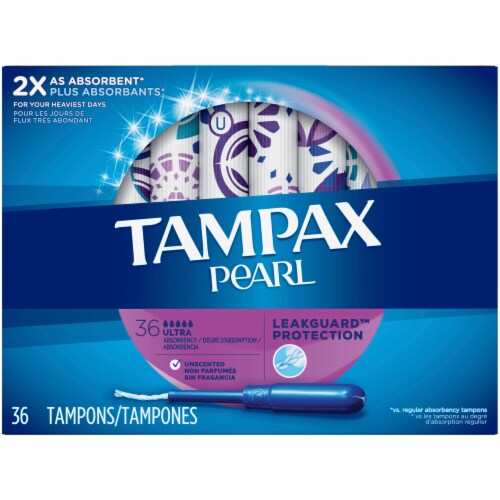 Tampax Pearl Active Regular Absorbency Unscented Tampons, 36 ct