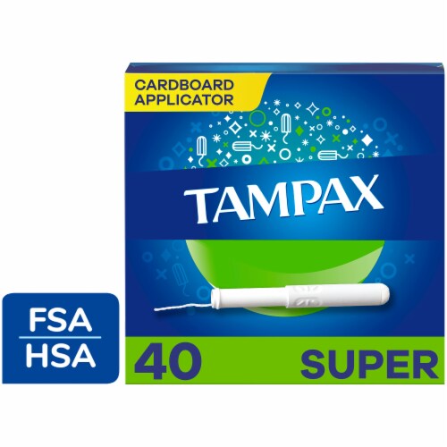 Tampax Super Absorbency Unscented Cardboard Applicator Tampons Perspective: front