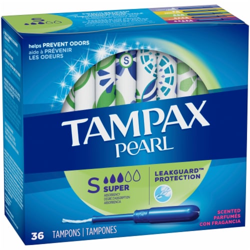 Tampax Pearl Scented Super Tampons Perspective: front