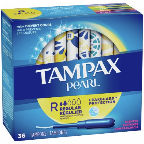 Tampax Pearl Regular Absorbency Scented Tampons Perspective: front