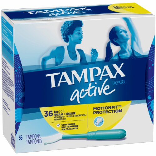 Tampax Pearl Active Regular Absorbency Unscented Tampons Perspective: front