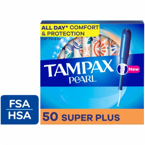 Tampax Pearl LeakGuard Protection Tampons Super Plus Absorbency Unscented Perspective: front