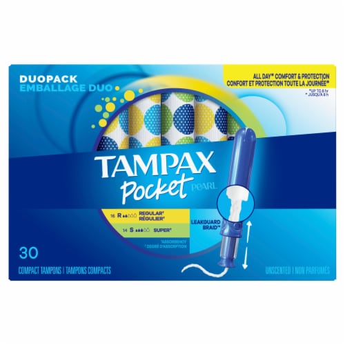 Tampax Pocket Pearl Compact Tampons Duo Pack Regular/Super Absorbency