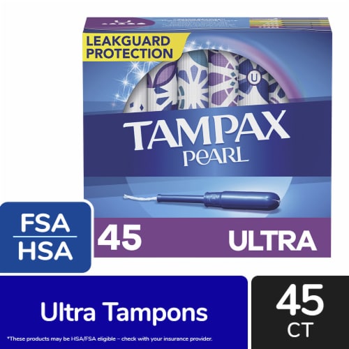 Tampax Pearl Ultra Absorbency Unscented Tampons Perspective: front