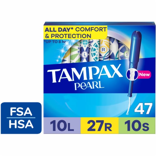 Tampax Pearl Light/Regular/Super Trio Pack with LeakGuard Braid Unscented Tampons Perspective: front