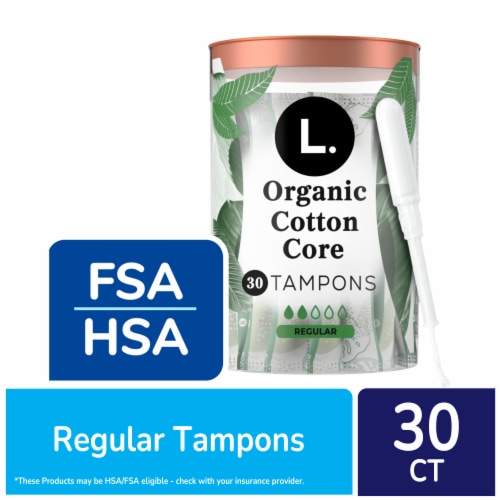 L. Organic Cotton Regular Tampons Perspective: front