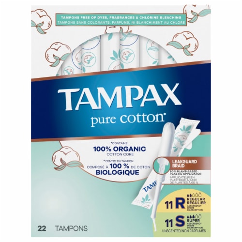 Tampax Pure Cotton Tampons Perspective: front