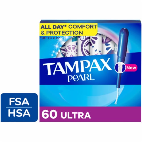 Tampax Pearl LeakGuard Protection Tampons Ultra Absorbency Unscented Perspective: front