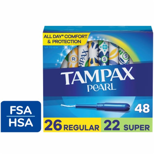 Tampax Pearl LeakGuard Protection Tampons Duo Pack Regular/Super Absorbency Unscented Perspective: front
