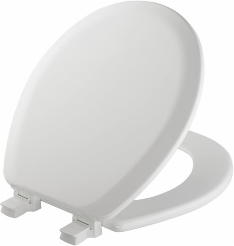 Mayfair White Round Molded Wood Toilet Seat Perspective: front