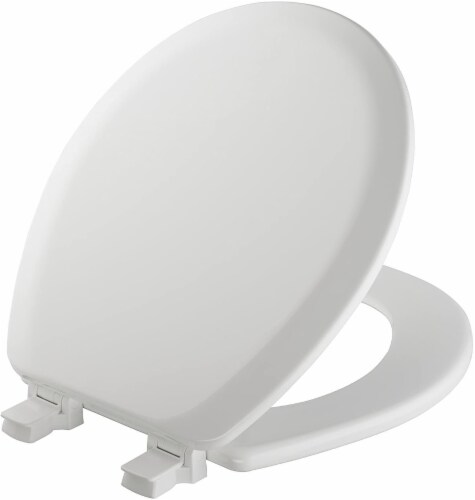 Mayfair White Round Molded Wood Toilet Seat Perspective: front
