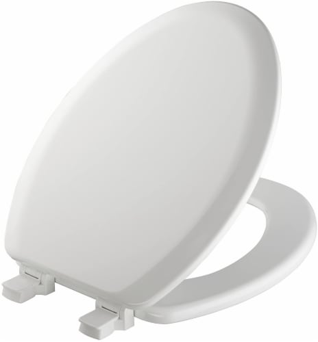 Mayfair Elongated Molded Wood Toilet Seat Perspective: front