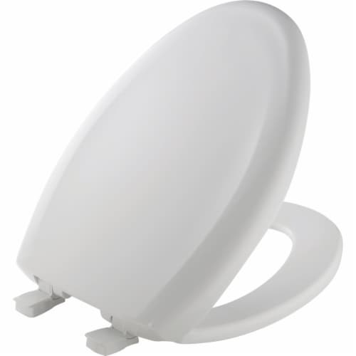 Mayfair Elongated Plastic Toilet Seat Perspective: front