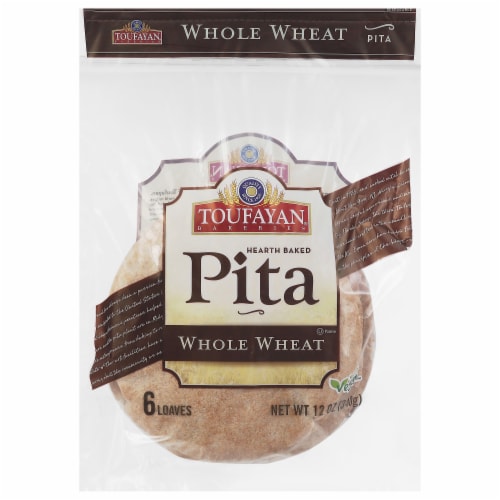 Toufayan Whole Wheat Pita Loaves 6 Count Perspective: front