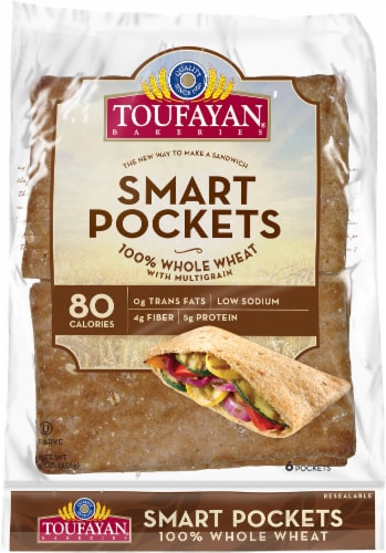 Toufayan Smart Pockets 100% Whole Wheat Perspective: front