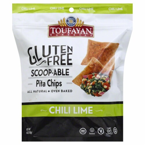 Toufayan Gluten Free Chili Lime Scoopable Pita Chips Perspective: front