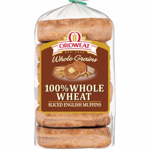 Oroweat 100% Whole Wheat English Muffins Perspective: front