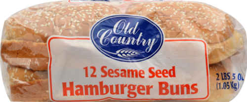 Old Country Sesame Seed Hamburger Buns Perspective: front