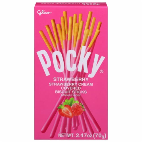 Pocky® Strawberry Cream Covered Biscuit Sticks Perspective: front