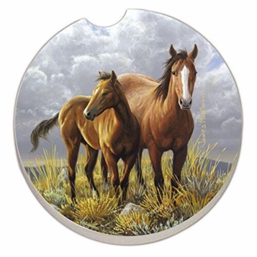 Counter Art CART09889 Horses Car Coaster Perspective: front