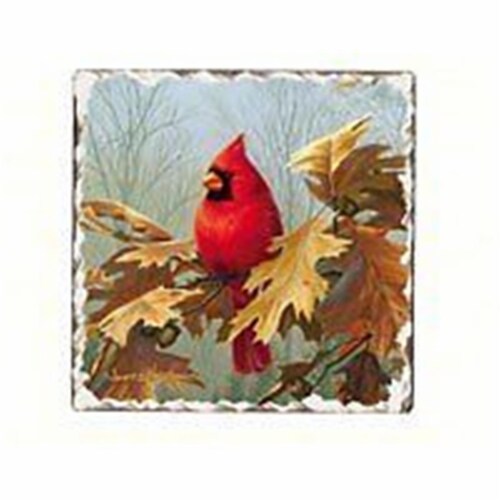 Counter Art CART11183 Cardinals Number 2 Single Tumbled Tile Coaster Perspective: front