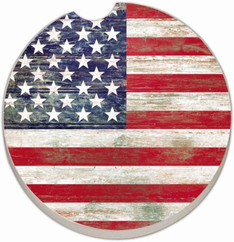 CounterArt Americana Car Coaster - Red/White/Blue Perspective: front