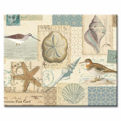 Counter Art CART22884 Shell Cottage Glass Cutting Board 12 x 15 Perspective: front