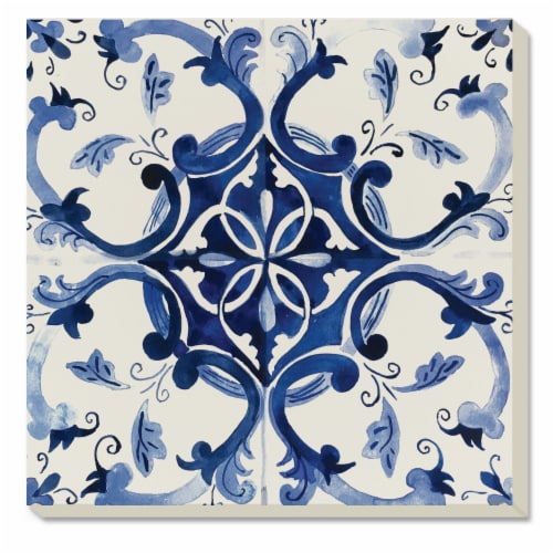 Conimar Tile Coasters - Blue/White Perspective: front