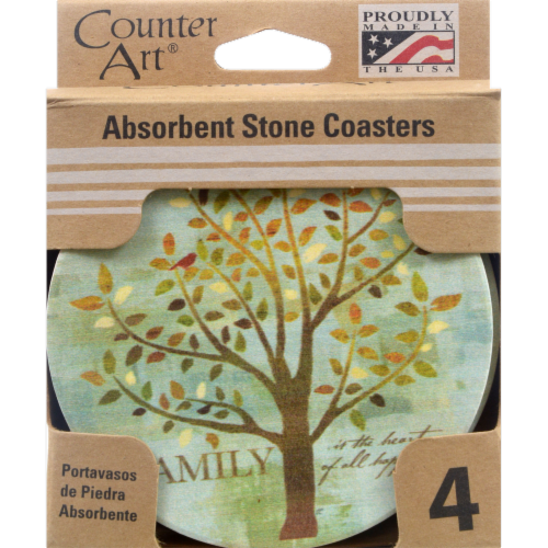 Counter Art Family Tree Coaster Perspective: front
