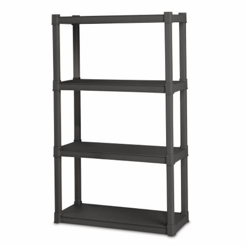 Sterilite 4-Tier Gray Storage Shelf Perspective: front