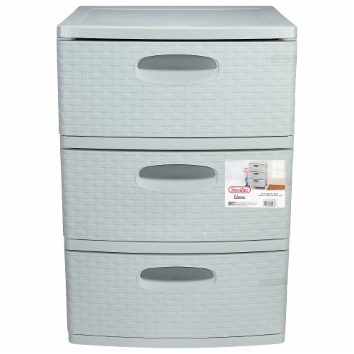 Sterilit Weave 3 Drawer Unit - Cement Gray Perspective: front