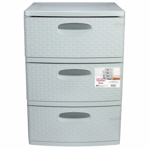Sterilit Weave 3 Drawer Unit - Cement Gray Perspective: front