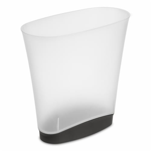 Sterilite Slim Trash Can - White/Gray Perspective: front
