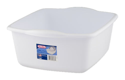 Sterilite 12 Qt. Dishpan Plastic, White 