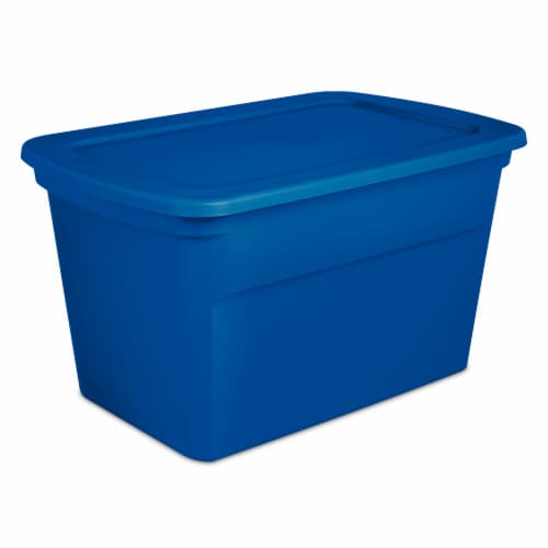 Sterilite 12-Pack Large 30-Gallons Blue Heavy Duty Tote with Standard Snap  Lid in the Plastic Storage Containers department at