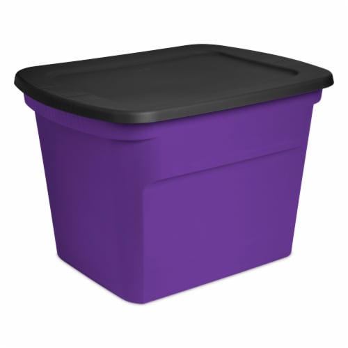 Sterilite Clear 64-Quart Latch Tote with Lilac Lid