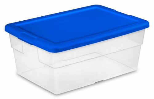 Sterilite Storage Box - Clear/Blue Morpho Perspective: front