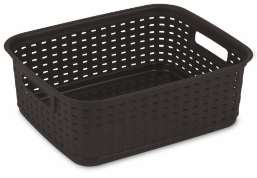 STERILITE SHORT WEAVE BASKET-ESPRESSO Perspective: front