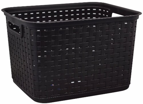 STERILITE TALL WEAVE BASKET-ESPRESSO Perspective: front