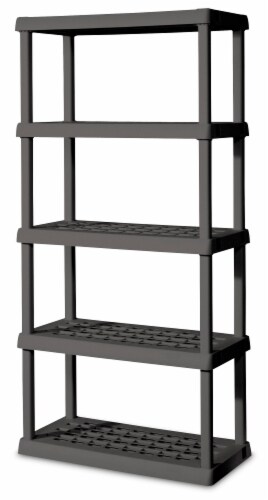 Sterilite 5-Tier Shelving Unit - Flat Gray Perspective: front