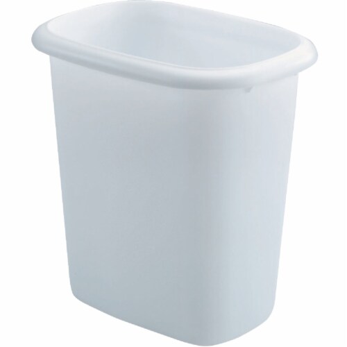 Lebanon Seaboard Seed 210884 10.25 in. 1.5 gal Oval Vanity Waste Basket, White - Pack of 12 Perspective: front