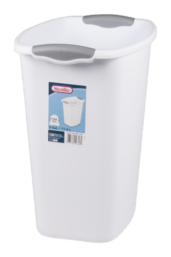 Sterilite White 3-Gallon Rectangular Wastebasket