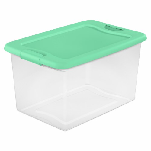 Sterilite Latch Box Storage Container with Lid - Ocean Wave Perspective: front