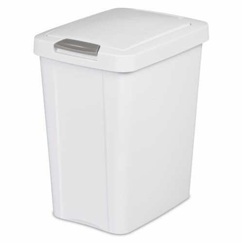 Sterilite Touch Top Trash Can - White Perspective: front