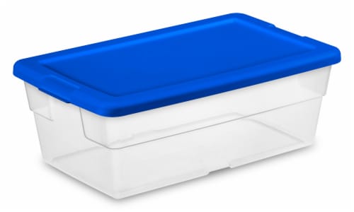 Sterilite Storage Box - Clear/Blue Morpho Perspective: front