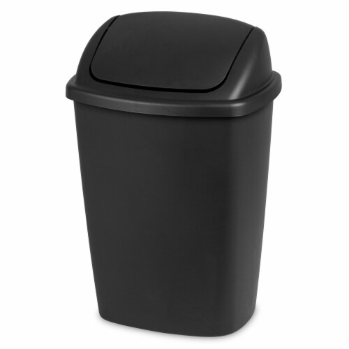 Sterilite Swing Top Trash Can - Black Perspective: front