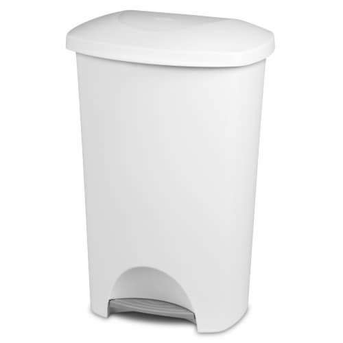 Sterilite 13 Gal Swing Top Lidded Wastebasket Kitchen Trash Can, White (8  Pack), 1 Piece - Kroger